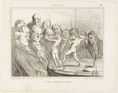 Az aztékok a tudósok előtt, 211. tábla az Actualitésből alkotó: Honoré Victorin Daumier