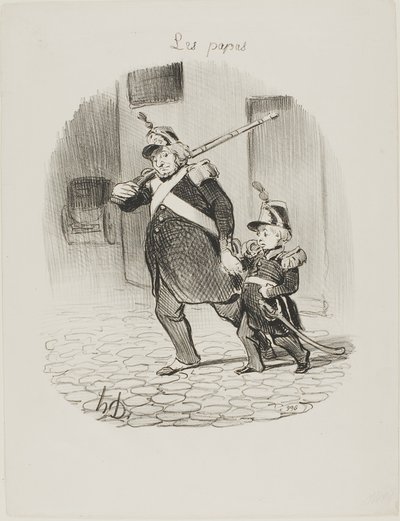 A nagy felvonulás napja, 6. tányér Les Papasból alkotó: Honoré Victorin Daumier