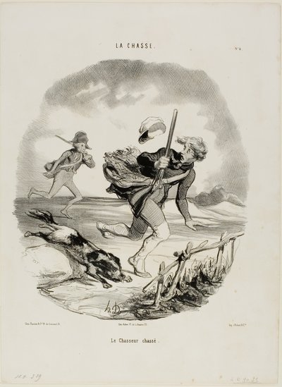Az üldözött vadász, 4. lemez a La Chasse-ból alkotó: Honoré Victorin Daumier