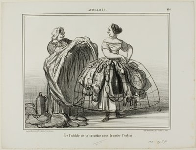 A krinolin hasznossága a vámcsalásnál, 414. lap az Actualitésből alkotó: Honoré Victorin Daumier