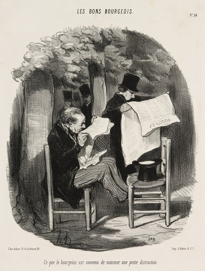 Ez az, amit egy burzsoá kis figyelemelterelésnek tart, 14. lemez a Les Bons Bourgeois-tól alkotó: Honoré Victorin Daumier