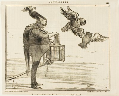 Két nagyherceg indul Szevasztopolba, 166. tábla az Actualitésből alkotó: Honoré Victorin Daumier