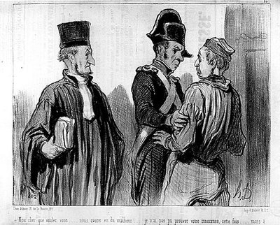 Daumier ügyvédje és ügyfele – a „Charivari”-ban, 1845.09.21. alkotó: Honoré Daumier