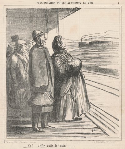 Ah! Végre itt a vonat! ... alkotó: Honoré Daumier