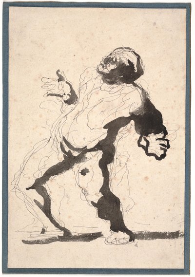 Színész (toll és tinta, és papírra mosás) alkotó: Honoré Daumier