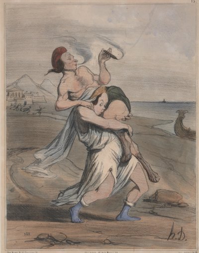Ókori történelem, sz. 13: Helen elrablása (Ókori történelem, 13. sz.: Helén elrablása) alkotó: Honoré Daumier