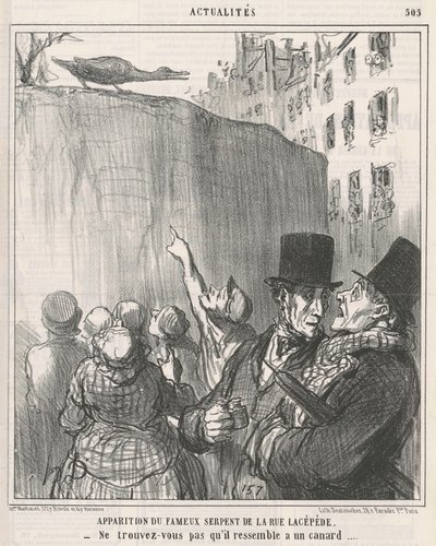 A rue Lacépède ... kígyójának megjelenése alkotó: Honoré Daumier