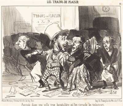 Érkezés egy túlságosan vendégszerető városba... alkotó: Honoré Daumier