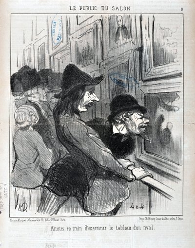 Honore Daumier (1808-1879) alkotásai. A Charivari 1852-ből származik: Serie LE PUBLIC DU SALON – „A művészek egy rivális festményét vizsgálják”” MUSEE DES BEAUX ARTS – PALAIS LONGCHAMP, MARSEILLE alkotó: Honoré Daumier