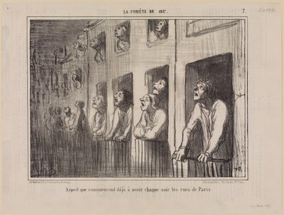 Az a látvány, amelyet Párizs utcái már minden este kezdenek ölteni (Az 1857-es üstökös, 7. lap) alkotó: Honoré Daumier