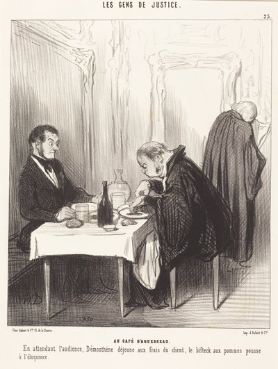 Az Aguesseau kávézóban alkotó: Honoré Daumier