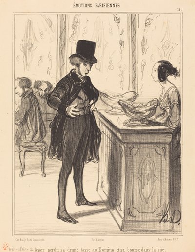Elveszíteni a fél csészéjét dominózás közben és az erszényét az utcán alkotó: Honoré Daumier