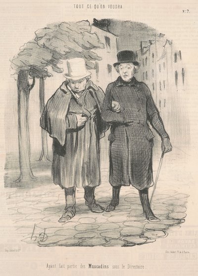 Az igazgatóság alatt álló muscadinok tagjaként alkotó: Honoré Daumier