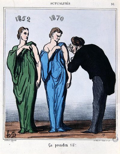 Rajzfilm az 1870. május 8-i népszavazásról, a „Le Charivari”-ból (színes litó) alkotó: Honoré Daumier