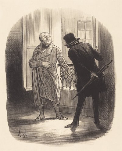 Ez a lakás kissé drága a Place Royale-hoz képest... alkotó: Honoré Daumier