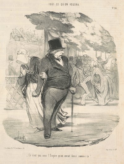 Nem a birodalom alatt táncoltunk volna így!... alkotó: Honoré Daumier
