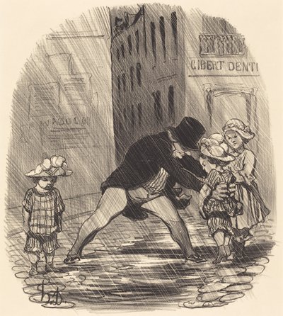 Hülyeség télen... alkotó: Honoré Daumier