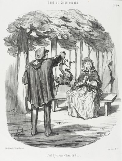 Az a kutya ott az öné? alkotó: Honoré Daumier