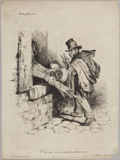 Elhasználódott, két sou-t sem ér, a Le Charivari Politikai sorozat című sorozatának 143. száma alkotó: Honoré Daumier