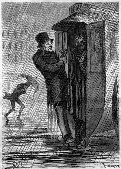 Teljes!!! Honore Daumier (1808-1879) rajzfilmje. Metszet a „” Le Monde Illustré”” 271. számában, 1862. június 21. alkotó: Honoré Daumier