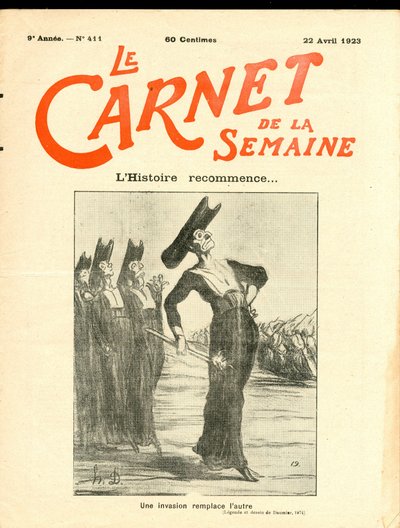 „A hét könyve” címlapja, Satiric, fekete-fehér alkotó: Honoré Daumier