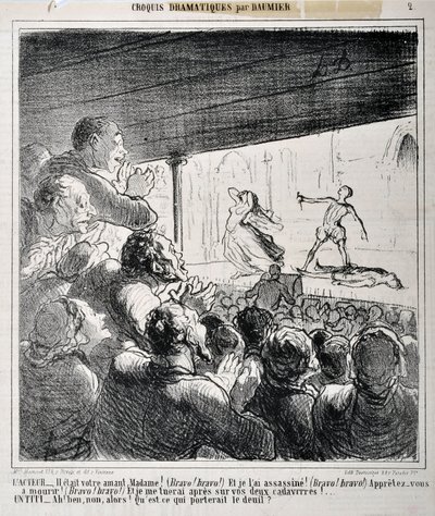 Dráma vázlat: "" Ő volt a szeretője, Madame ... "" Honore Daumier (1808-1879) metszete a "" Le Charivari "-ban. Palais Longchamp, Marseille-i Szépművészeti Múzeum. alkotó: Honoré Daumier