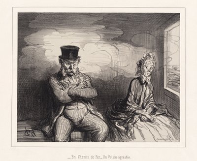 A vasúton... egy kellemes szomszéd alkotó: Honoré Daumier