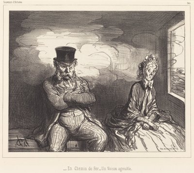 A vasúton... egy kedves szomszéd alkotó: Honoré Daumier