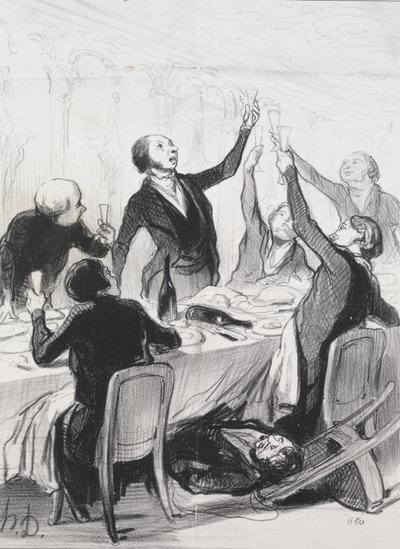 43. Toast...a mértékletességi társaságnak alkotó: Honoré Daumier