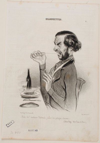 Hé! Pincérnő, én kopaszon szeretem a levesemet! alkotó: Honoré Daumier