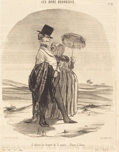 A természet szépségeit csodálja - Saint-Denis síksága alkotó: Honoré Daumier