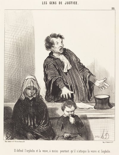 Megvédi az árvát és az özvegyet, hacsak... alkotó: Honoré Daumier