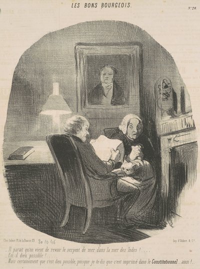 Úgy tűnik, most láttuk újra a tengeri kígyót... alkotó: Honoré Daumier