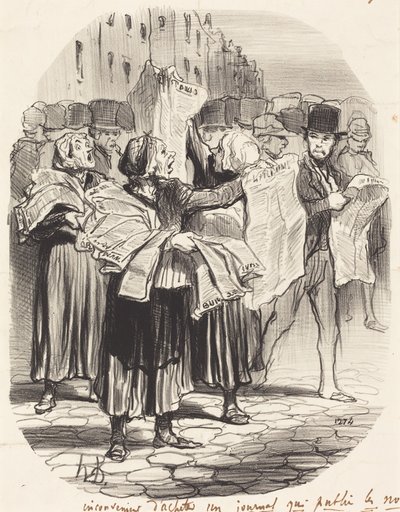 Az újságvásárlás hátránya... alkotó: Honoré Daumier