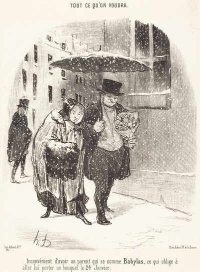 Annak hátránya, ha az embernek Babylas nevű rokona van... alkotó: Honoré Daumier