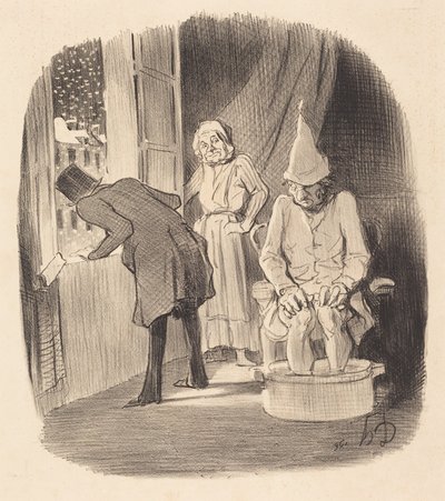 A költözés kellemetlensége... alkotó: Honoré Daumier