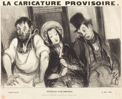 Egy omnibusz belseje alkotó: Honoré Daumier