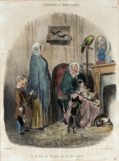 Nem adok bérbe olyan embereknek, akiknek gyerekeik vannak! alkotó: Honoré Daumier