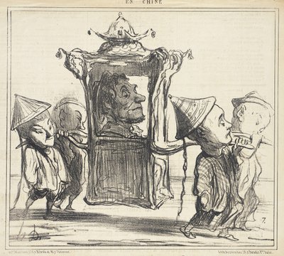 Bárcsak így vitethetném magam Brest utcáin, mandarinnak néznének!... alkotó: Honoré Daumier