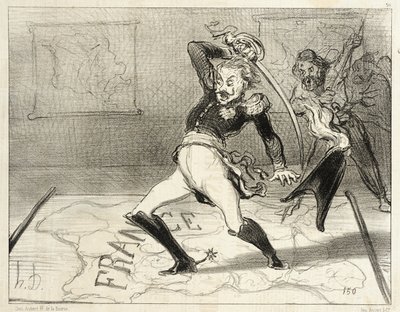Nikolaj császár dolgozik a dolgozószobájában alkotó: Honoré Daumier
