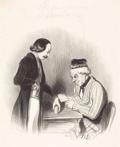 Egy váltó leszámítolása alkotó: Honoré Daumier