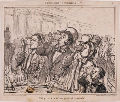 A világkiállítás: A hőség idején a frissítőbárból készített felvétel alkotó: Honoré Daumier