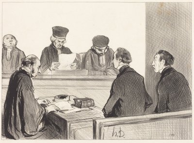 A Bíróság, miután lezárta a tanácskozást... alkotó: Honoré Daumier