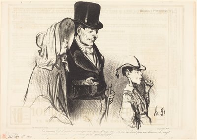 Az anya - Ugye aranyos, ahogy az árpacukrát eszi!... alkotó: Honoré Daumier