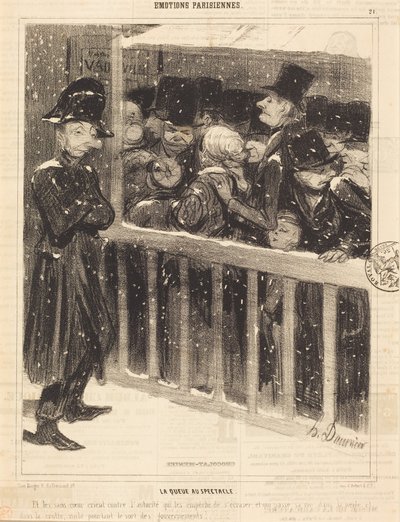 Sorban állás az előadáson alkotó: Honoré Daumier