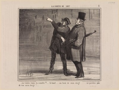 Látják, az üstököst? (Az 1857-es üstökös, 5. lap) alkotó: Honoré Daumier