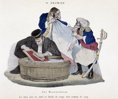Mosók: a francia zászló – Honoré Daumier karikatúrája alkotó: Honoré Daumier