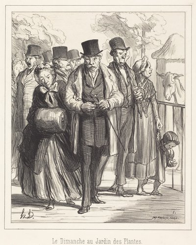 Vasárnap a Jardin des Plantes-ban alkotó: Honoré Daumier