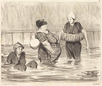 Az óvatos fürdőző nők alkotó: Honoré Daumier