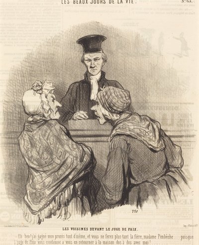 A szomszédasszonyok a békebíró előtt alkotó: Honoré Daumier